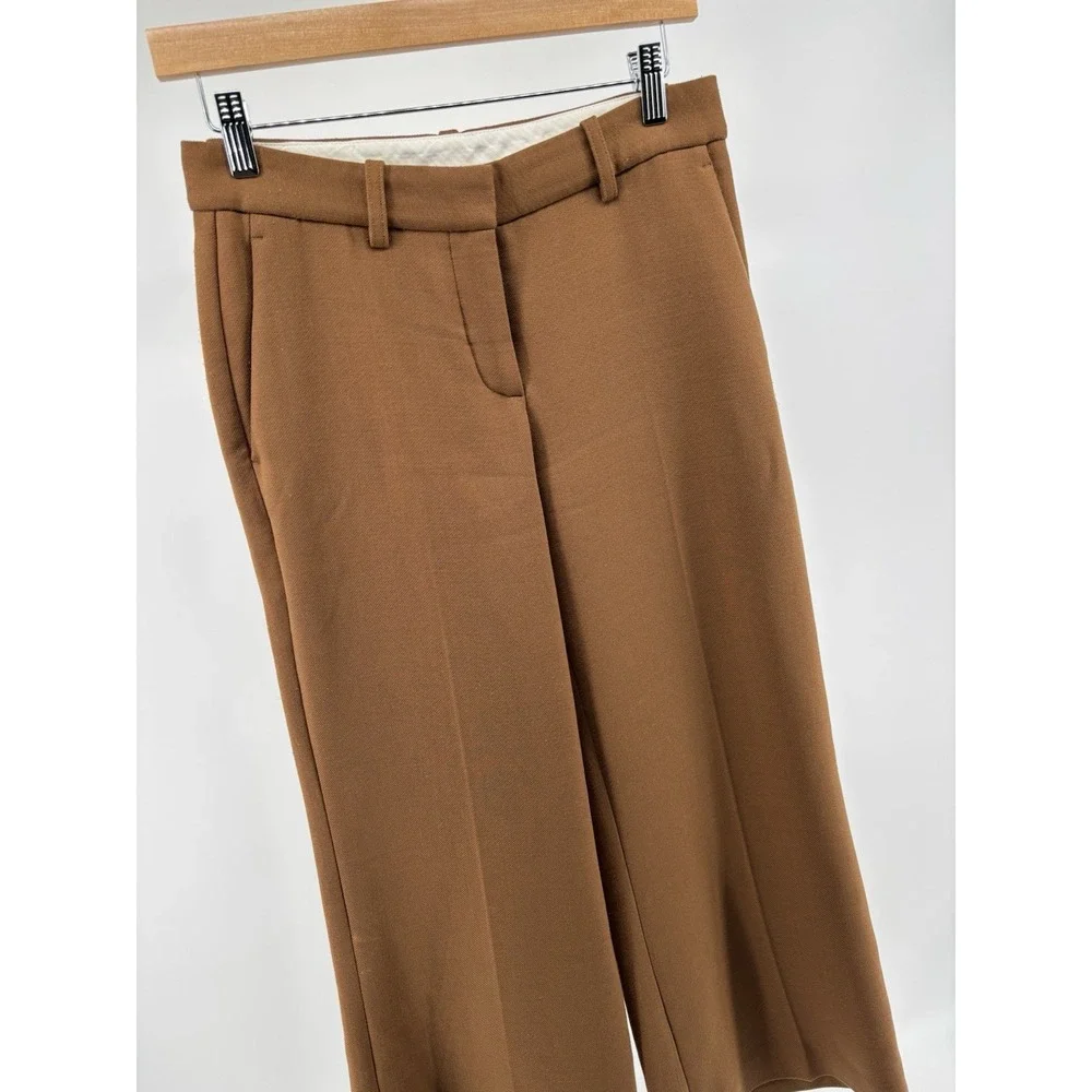 Theory Pants Womens 2 Wool Blend Wide Leg Dress Career Made In‎ USA Preppy Chic